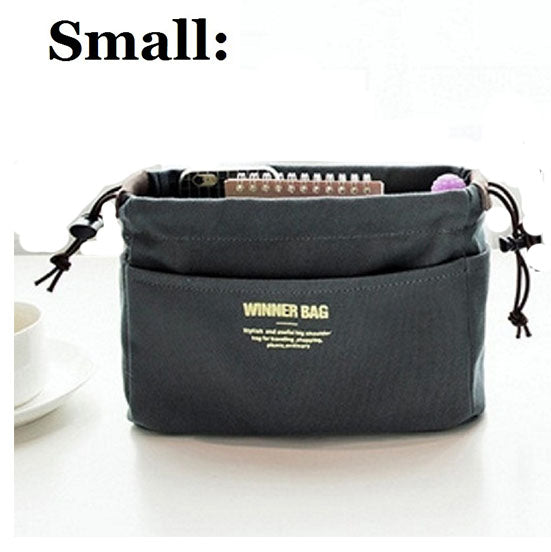 Canvas Purse Organizer Bag Inner Insert with Compartment Makeup Handbag